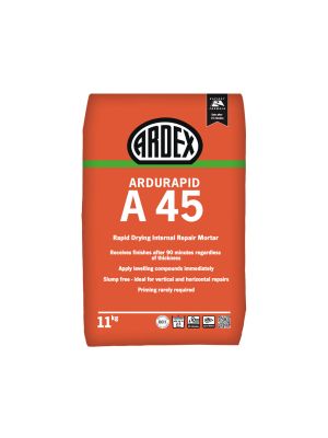 Ardex A45 Rapid Drying Internal Repair Mortar 11kg (See Options)