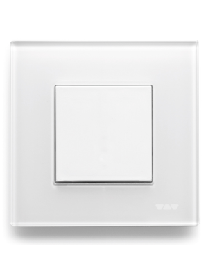 Schluter Liprotec E Wireless Wall Switch - Glass Over White - Single